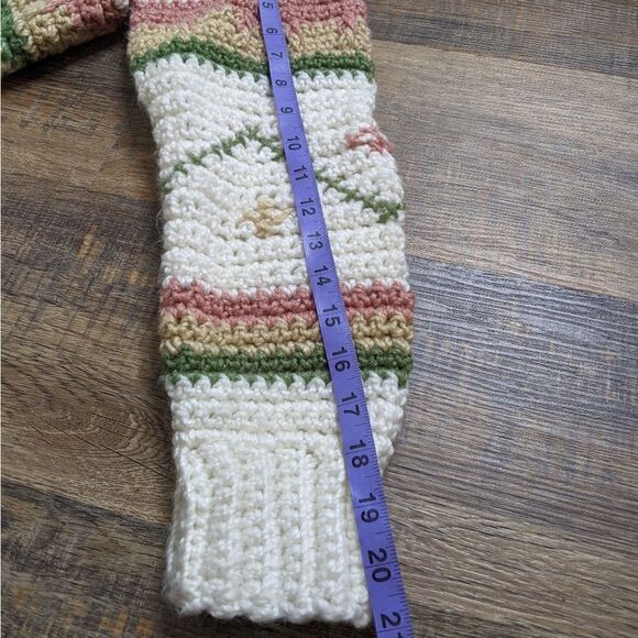 𝅺vintage chunky knit grandma handmade sweater white - Picture 7 of 8